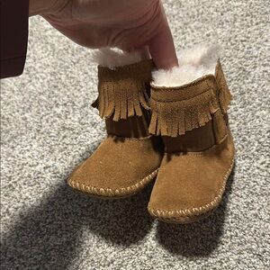Ugg Tan Fringe Baby Booties
